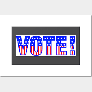 Vote slogan in colours of American flag Posters and Art